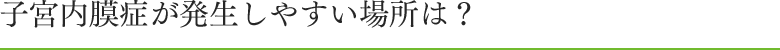 子宮内膜症が発生しやすい場所は？