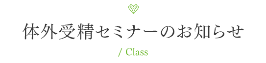 体外受精セミナーのお知らせ/ Class