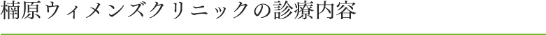 楠原ウィメンズクリニックの診療内容