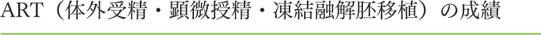 ART（体外受精・顕微授精・凍結融解胚移植）の成績