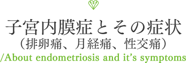 子宮内膜症とその症状（排卵痛、月経痛、性交痛）/About endometriosis and it’s symptoms