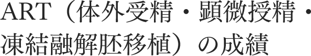 ART（体外受精・顕微授精・凍結融解胚移植）の成績